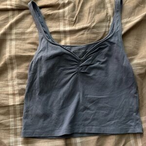 American Eagle bluishGray Cropped Tank Top